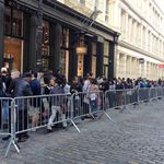Line at the Apple SoHo store yesterday
